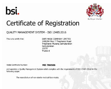 SAFE MASK ISO13485 CER
